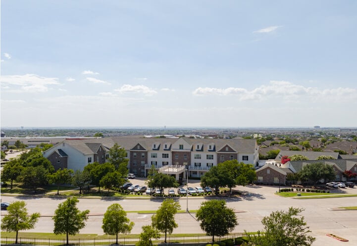 Aerial View of Building Exterior at Memory Care Facility Aerial View of Building Exterior at Memory Care Facility