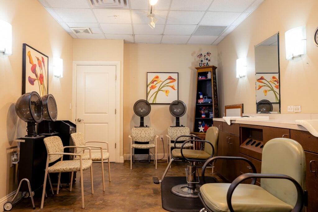On-Site Beauty Salon with Styling Stations at Memory Care Facility